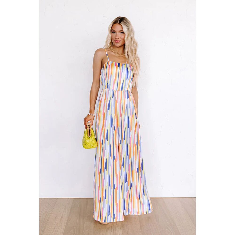 Satin Stripe Jumpsuit - Picture 3 of 6